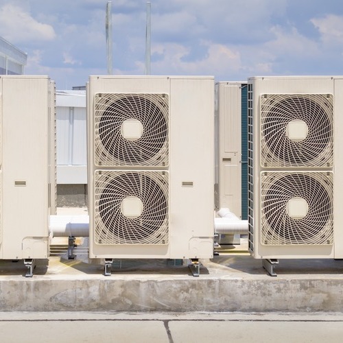 commercial HVAC units on a roof